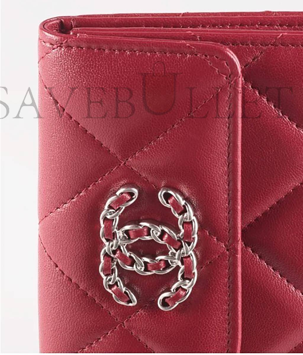 CHANEL 19 SMALL FLAP WALLET AP2809 B07327 NI686  (11.5*10*3cm)